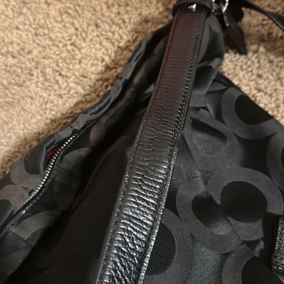 Coach purse black with red lining. Preowned good condition. - Picture 8 of 9